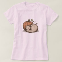 Chat confortable et Citrouille - Design d'automne