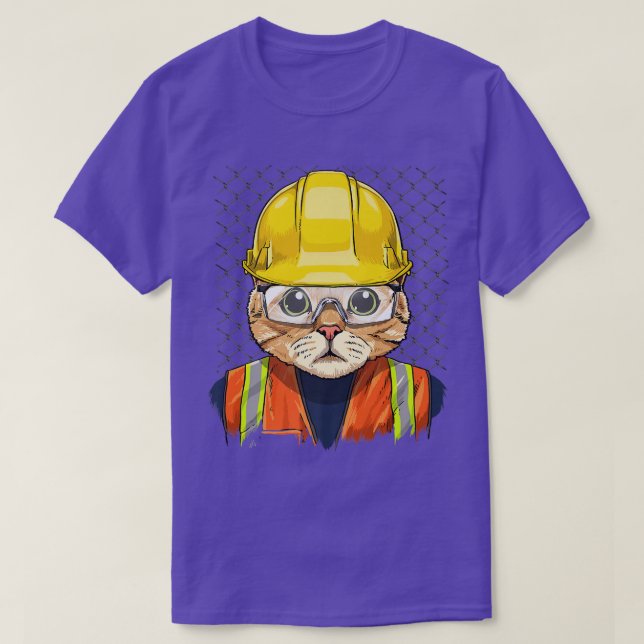 T-shirt Chat Constructeur Feline Chat Kitten  (Design devant)