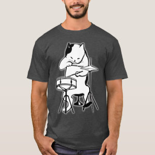 T-shirt Chat cool Jazz sur batterie