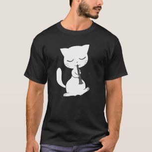 T-shirt Chat cool Jouant À L'Hipster Hippy Clarinet