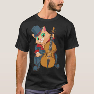T-shirt Chat cool jouant du violoncelle Pla drôle d'instru