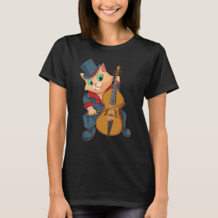 T-shirt Chat cool jouant du violoncelle Plaque drôle instr