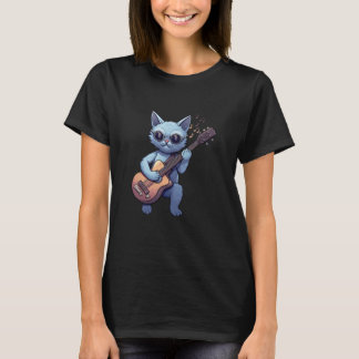 T-shirt Chat cool Jouer de la guitare