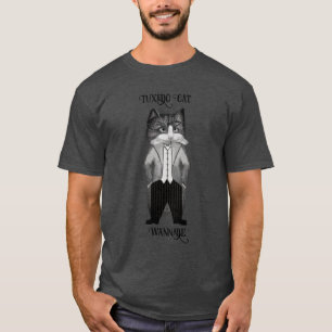 T-shirt Chat cool portant un costume