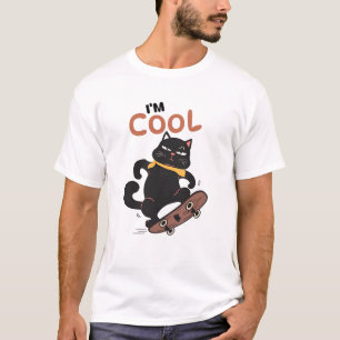 T-shirt Chat Cool Skateboard – Illustration de Chat Noir D