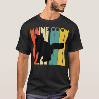 T-shirt Chat Coon Maine Rétro Silhouette Cool Feline Chat
