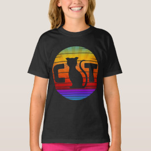 T-SHIRT CHAT COUCHER DE SOLEIL VINTAGE