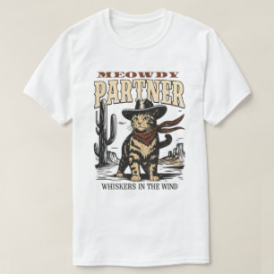 T-shirt Chat Cowboy Drôle – Meowdy Partenaire Chat Western