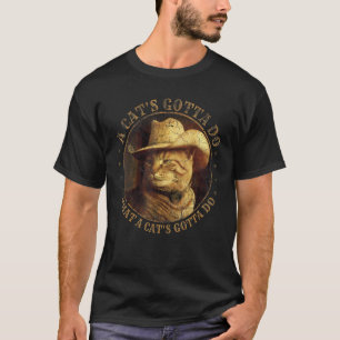T-shirt Chat Cowboy Un Chat Doit Faire Drôle Chat Avec Cow