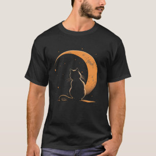 T-shirt Chat Croissant Sailor Black Moon