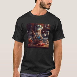 T-shirt Chat Cuisinant des Bonbons