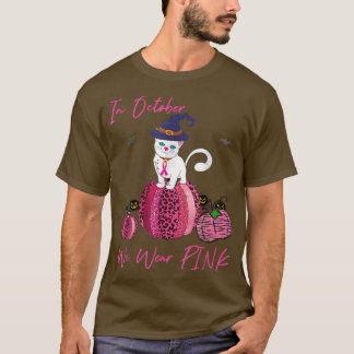 T-shirt Chat Cute En Octobre Nous Portons Le Cancer Du Sei