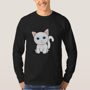 T-shirt Chat Cute Kitten Blanc Chats Cute Animaux