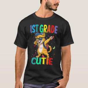 T-shirt Chat Cutie De 1Ème Année Retour À L'École