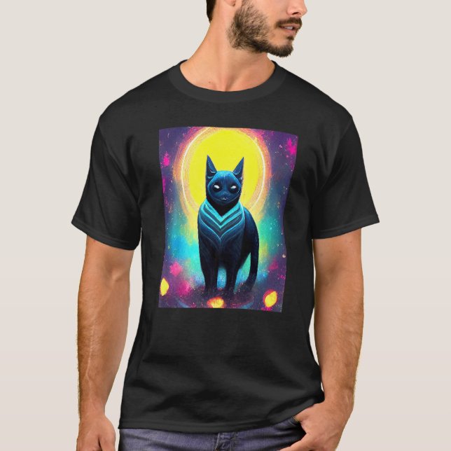 T-shirt Chat Cyber Punk Bizarre Hommes Femmes Garçons Fill (Devant)