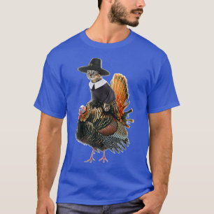 T-shirt Chat d'Action de grâce Costume de pèlerinage Thank
