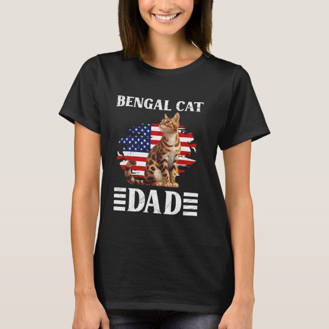 T-shirt Chat Daddy Bengale Chat Papa Bengale Père Bengale  (Devant)