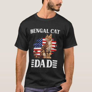 T-shirt Chat Daddy Bengale Chat Papa Bengale Père Bengale 