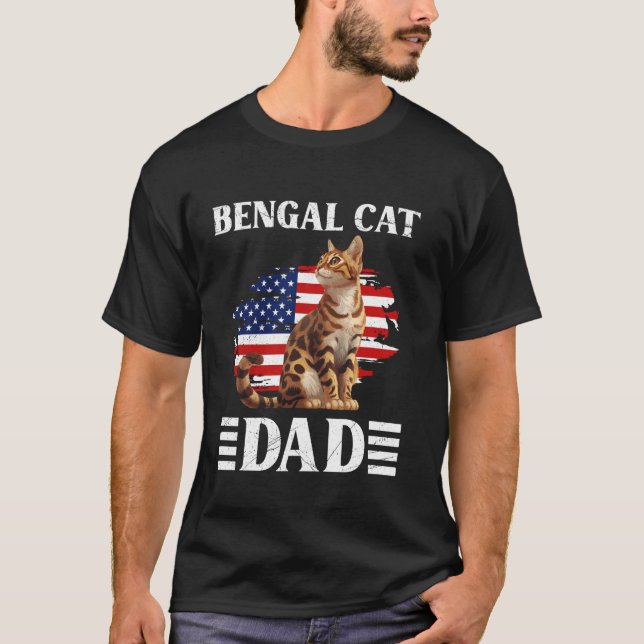 T-shirt Chat Daddy Bengale Chat Papa Bengale Père Bengale  (Devant)