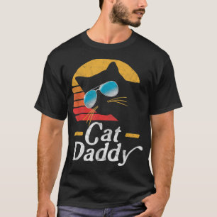 T-shirt Chat Daddy Vintage 80s Style Chat Retro Lunettes d