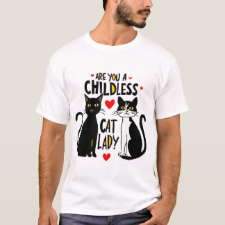 T-SHIRT CHAT-DAME SANS ENFANT