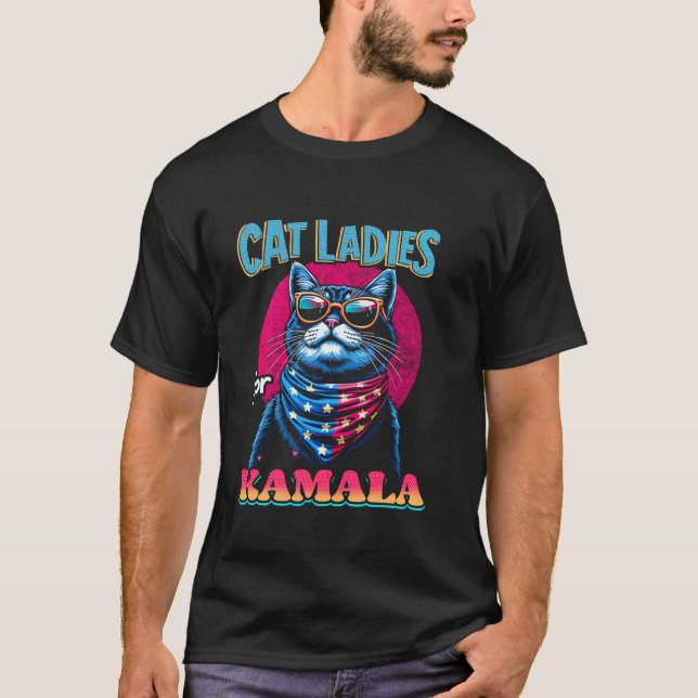 T-shirt Chat dames pour Kamala Harris 2024 Patriotique D (Devant)