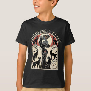 T-shirt Chat Dames sans Enfants Chat Karma Retro Drôle