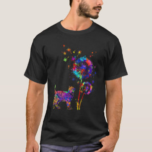 T-shirt Chat Dandelion Fleur Chat Aquarelle Hommes