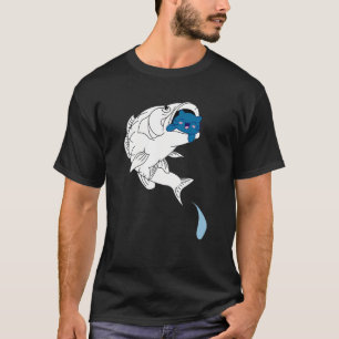 T-shirt Chat Dans La Bouche De Poisson Chat Poisson Pêche