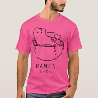 T-shirt Chat Dans Le Ramen Bowl Minimalistsimple Design