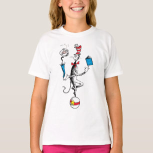 T-shirt Chat dans l'équilibre du chapeau