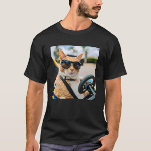 T-shirt Chat dans un karting