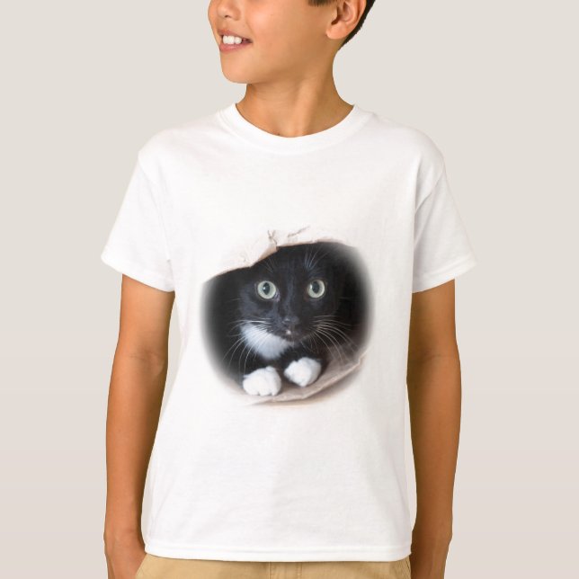 T-shirt Chat dans un sac (Devant)