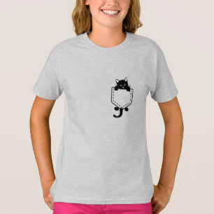T-shirt Chat dans une poche