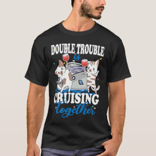 T-shirt Chat de bateau de croisière Fête du vin Vacances e