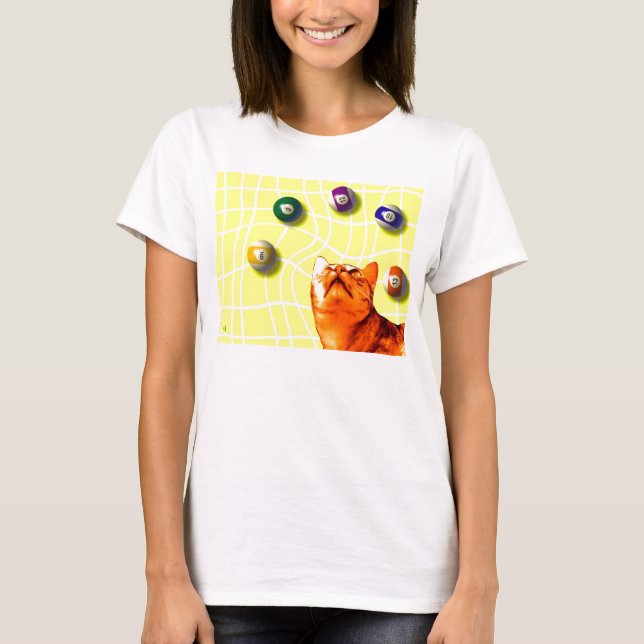 T-shirt Chat de billards (Devant)