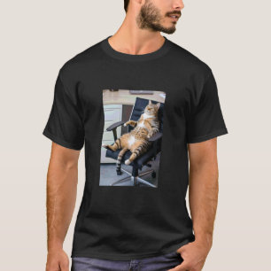 T-shirt Chat de bureau drôle de chaton stressé Mème