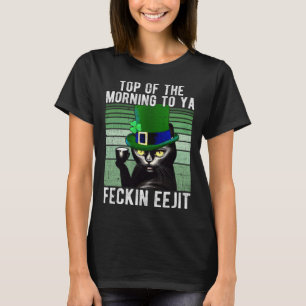 T-shirt Chat de café du matin Saint-Paddy s vintage
