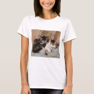 T-shirt Chat de calicot et peinture grise de beaux-arts de