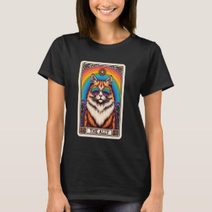 T-shirt Chat de carte de tarot The Ally, Gay Pride arc-en-