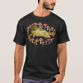T-shirt Chat de Champignons vintages Naturecore Chat Lov