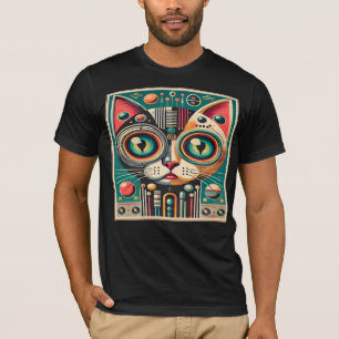 T-shirt Chat de circuit rétro-futuriste du milieu du siècl