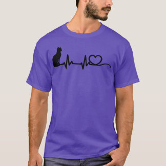 T-shirt chat de coeur drôle