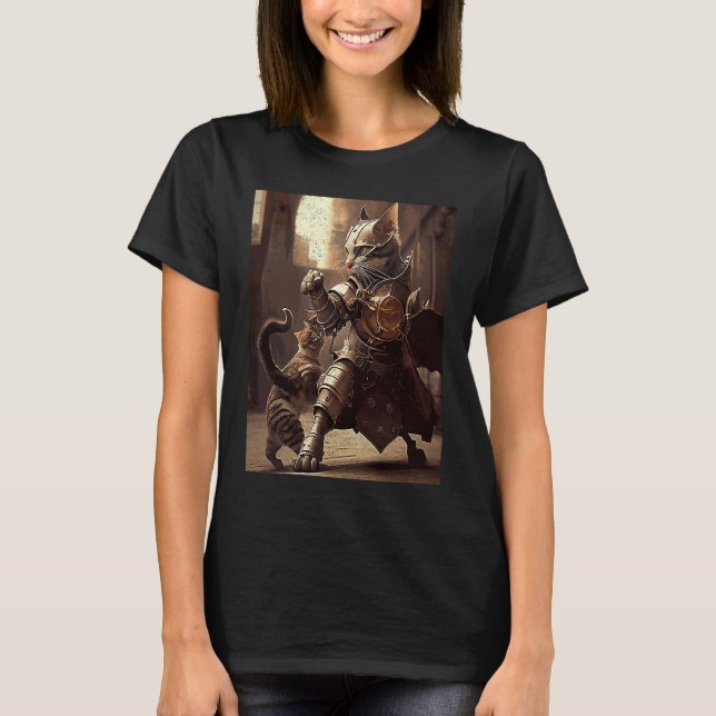 T-shirt Chat de combat Steampunk (Devant)
