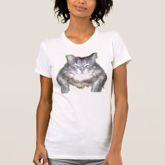 T-shirt chat de couleur
