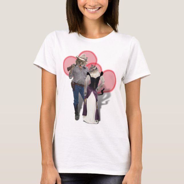 T-shirt Chat de cow-boy occidental (Devant)