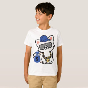 T-shirt Chat de dessin animé Cool Cash