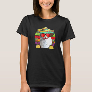 T-shirt Chat de fête Chapeau mexicain Tacos Maracas Cinc