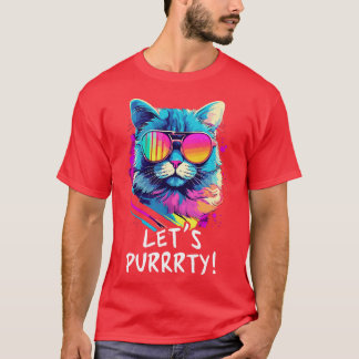 T-shirt Chat de fête en lunettes de soleil Hommes Femmes 9
