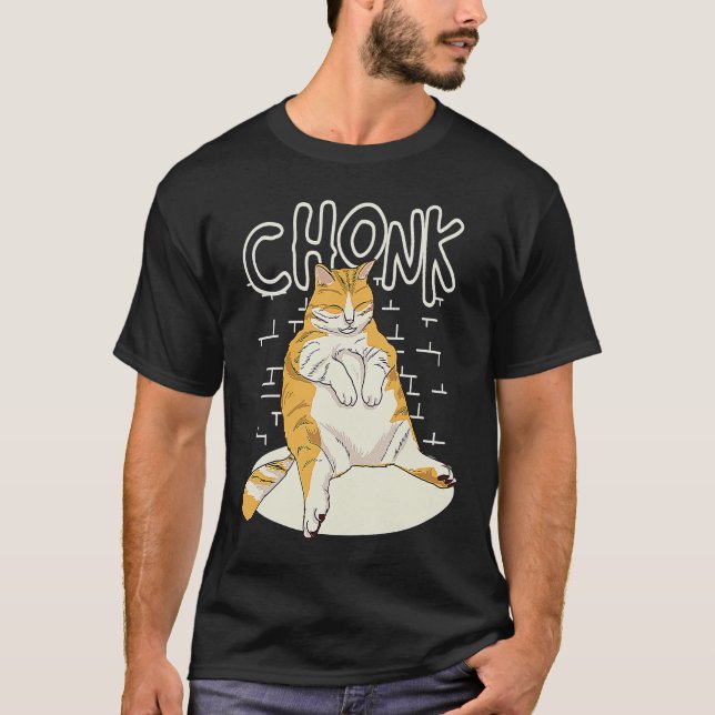T-shirt Chat de graisse Chonk Échelle Chonky Chubby Kitten (Devant)